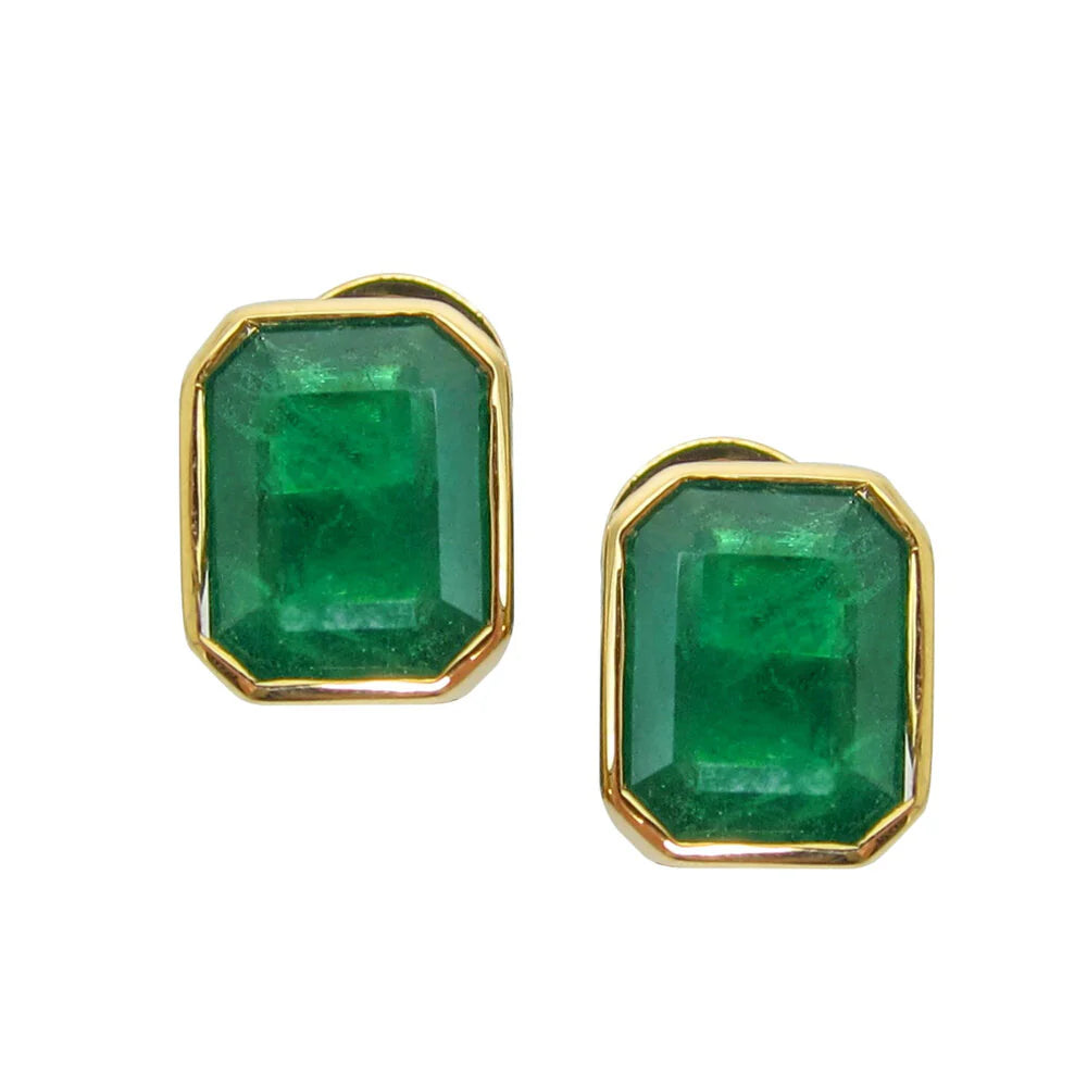 Emerald cut Emerald Stud Earrings