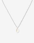 Como Oval Mother-of-Pearl Pendant Necklace in 925 Sterling Silver by Handiora