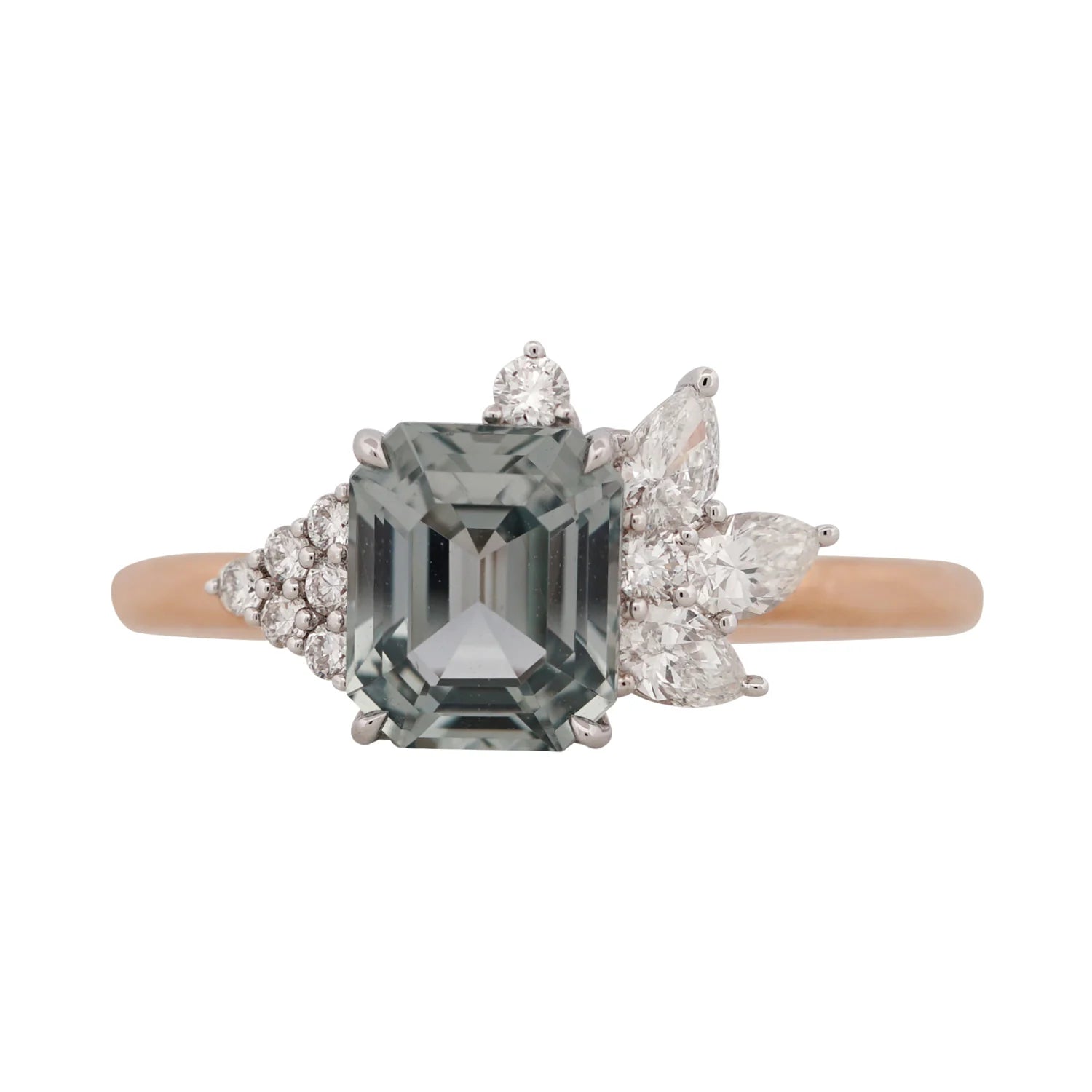 Grey Sapphire and Diamond Peacock Ring