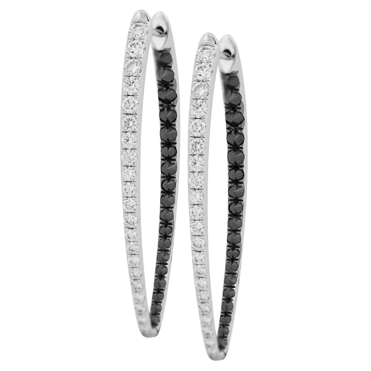 Diamond Ellipse Hoops with Inverted Diamonds