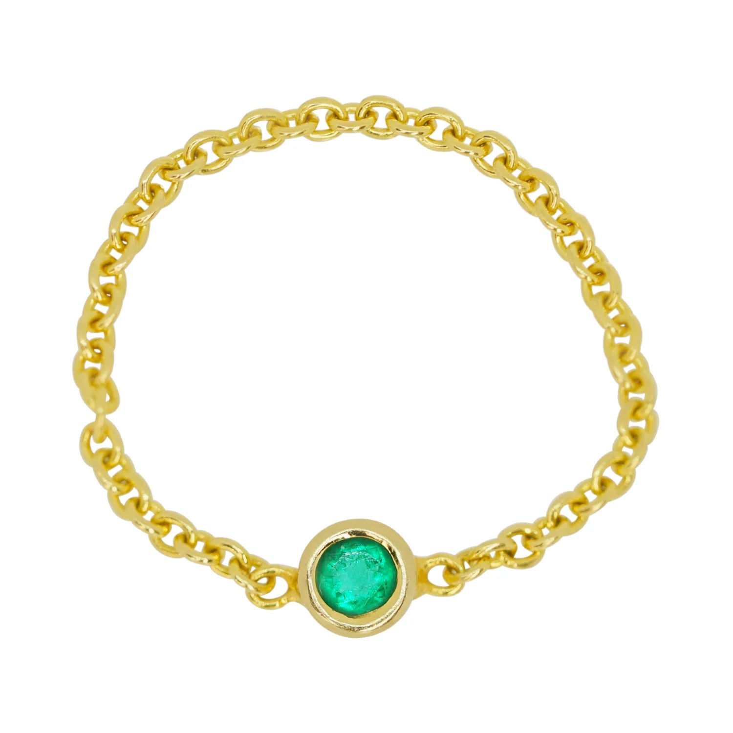Emerald Chain Ring