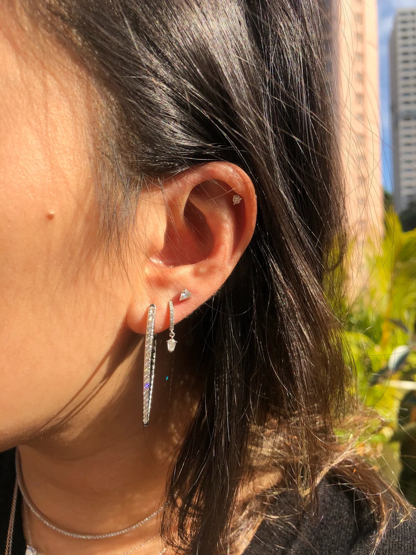 Diamond Ellipse Hoops