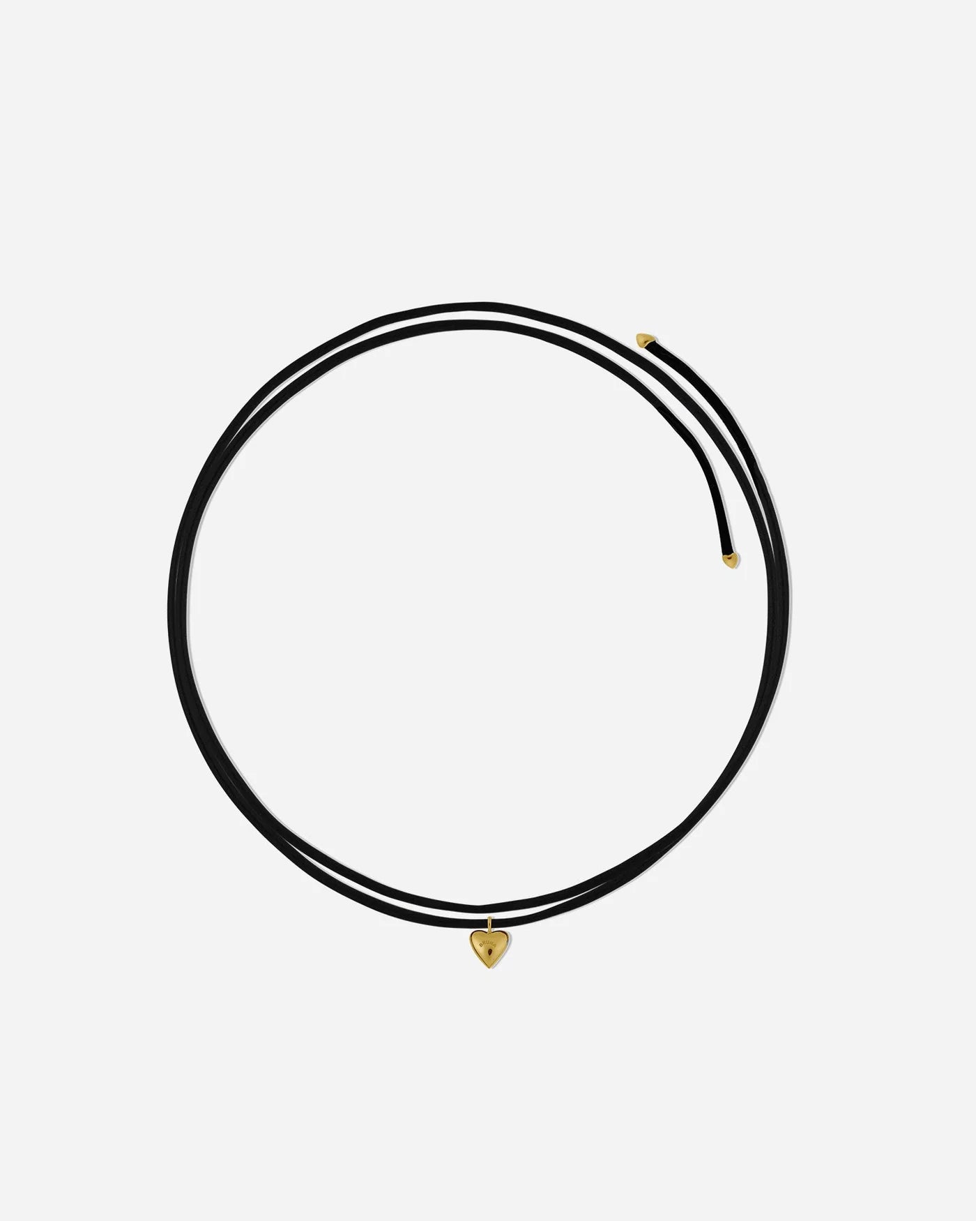 Amore Versatile Velvet Cord Gold Heart Pendant Necklace by Handiora