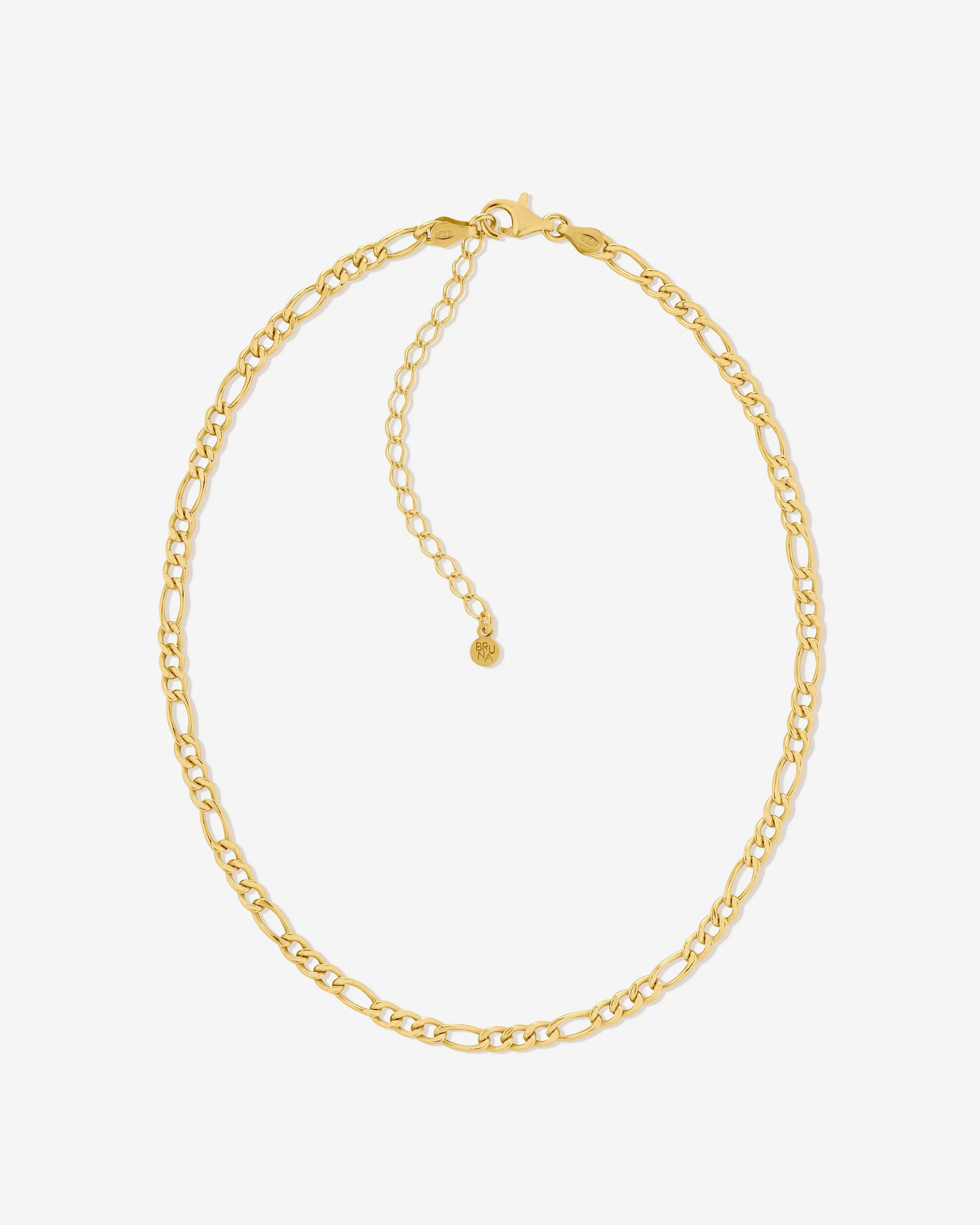 Monte Carlo Figaro Chain Choker Necklace in 18K Gold Vermeil by Handiora