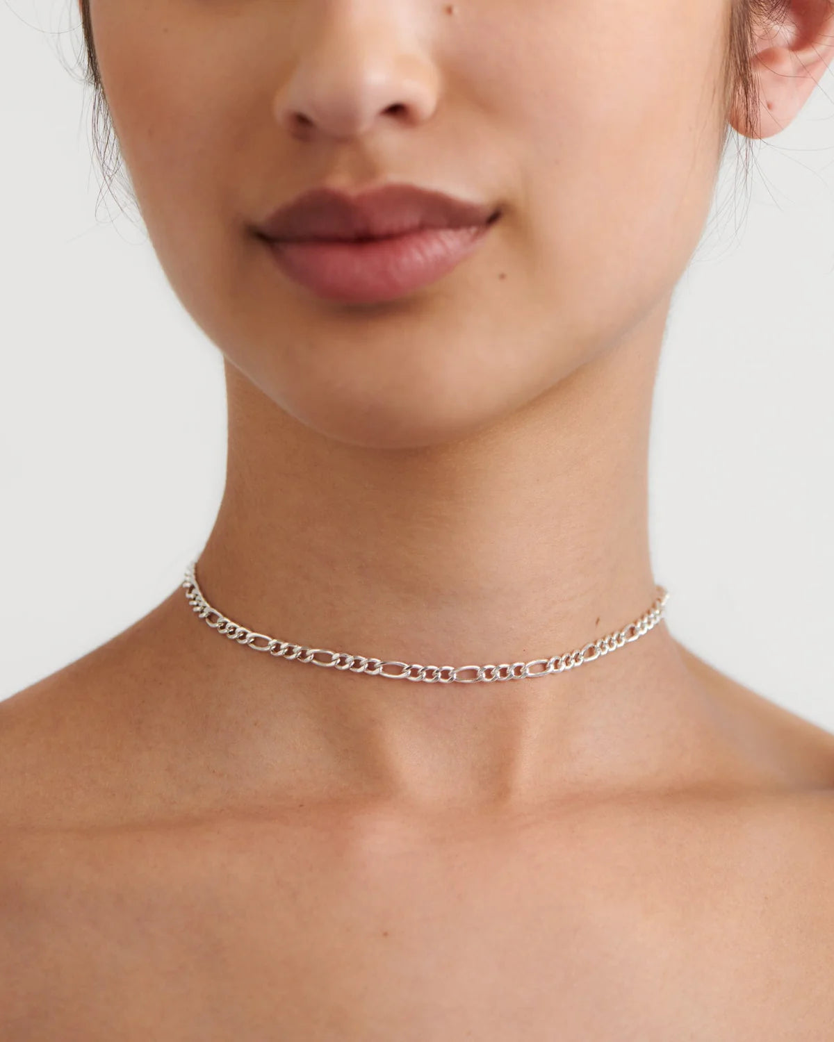 Monte Carlo Figaro Chain Choker Necklace in 925 Sterling Silver by Handiora