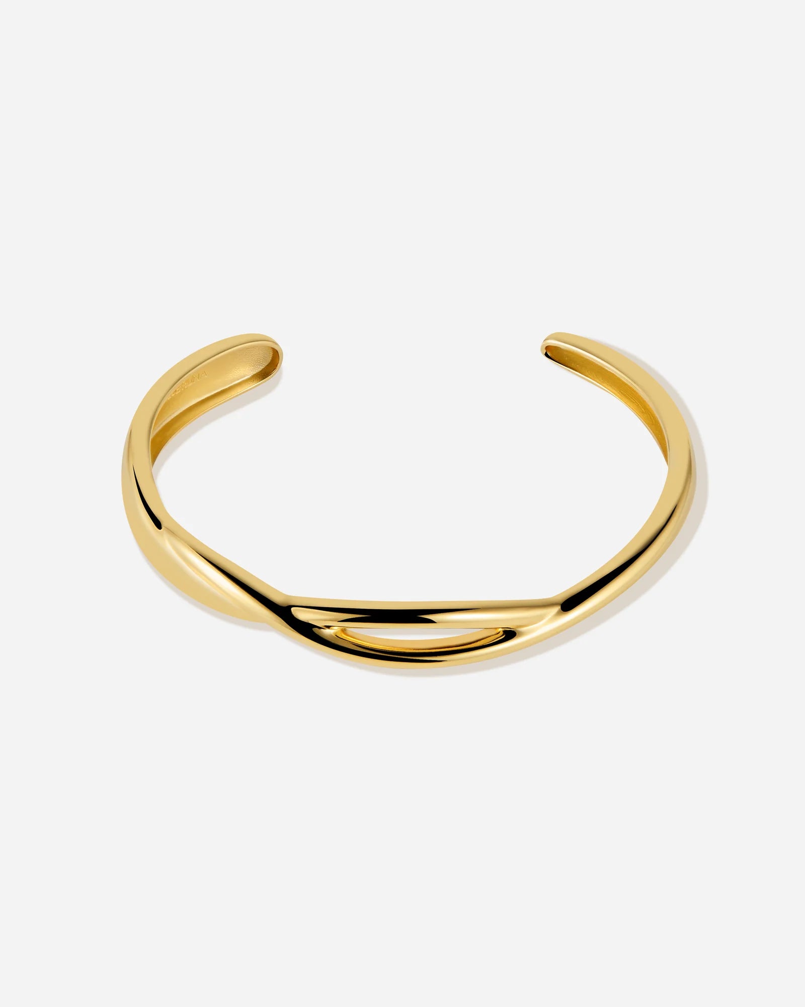 Albese Minimalist Sleek Cuff Bracelet in 18K Gold Vermeil by Handiora