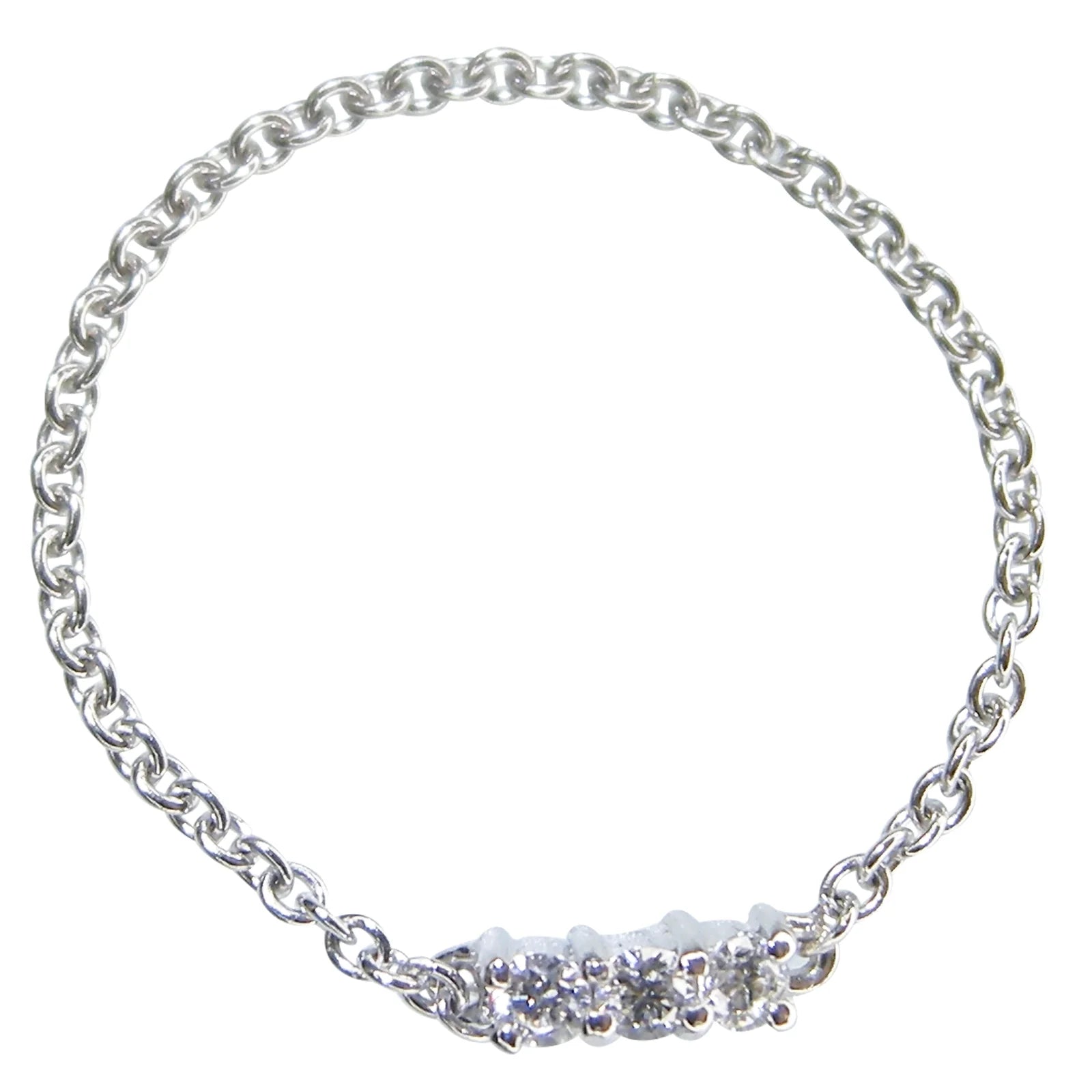 Mini Three Stone Chain Ring