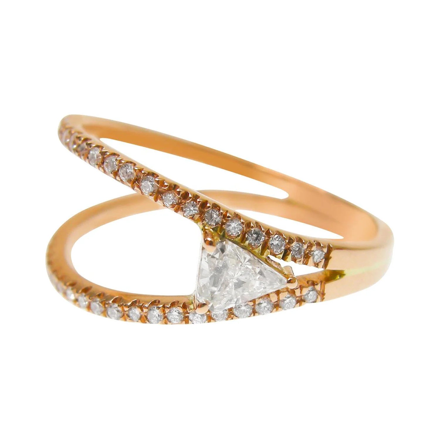 Shield Cut Diamond Open Ring