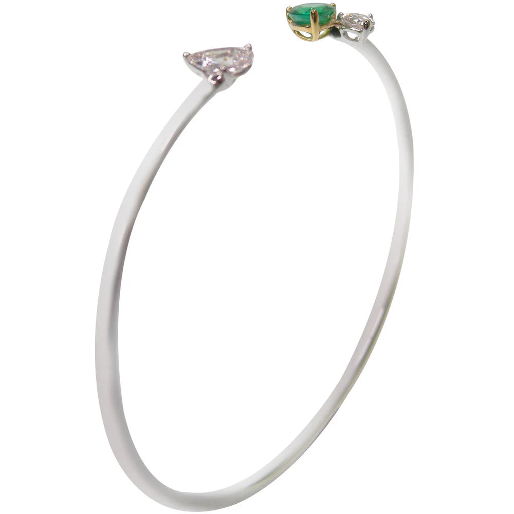 Emerald & Diamond Vine Bangle