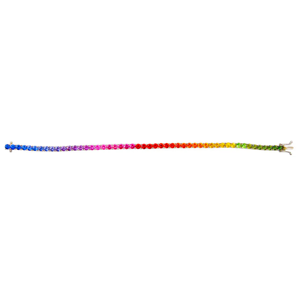 Multicolored beaded bracelet on a white background