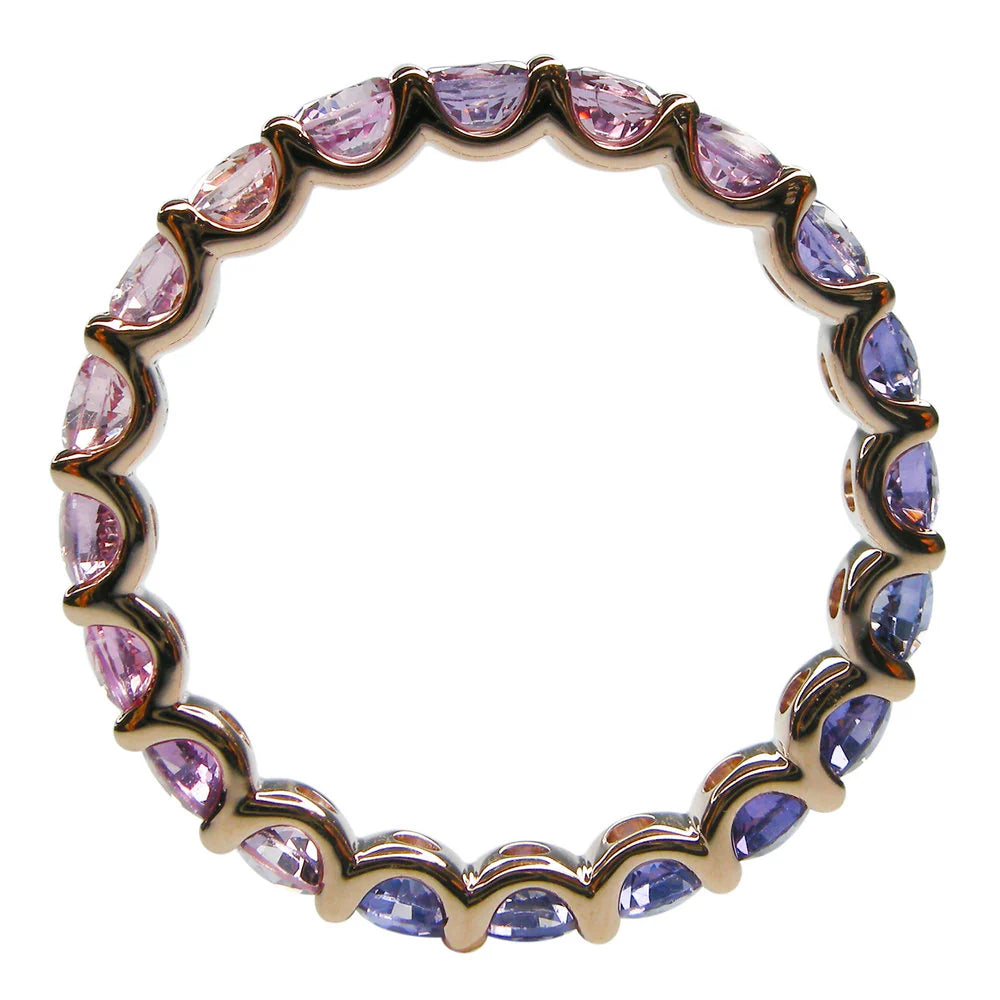 Ombre Pink And Lavender Sapphire Stack Ring