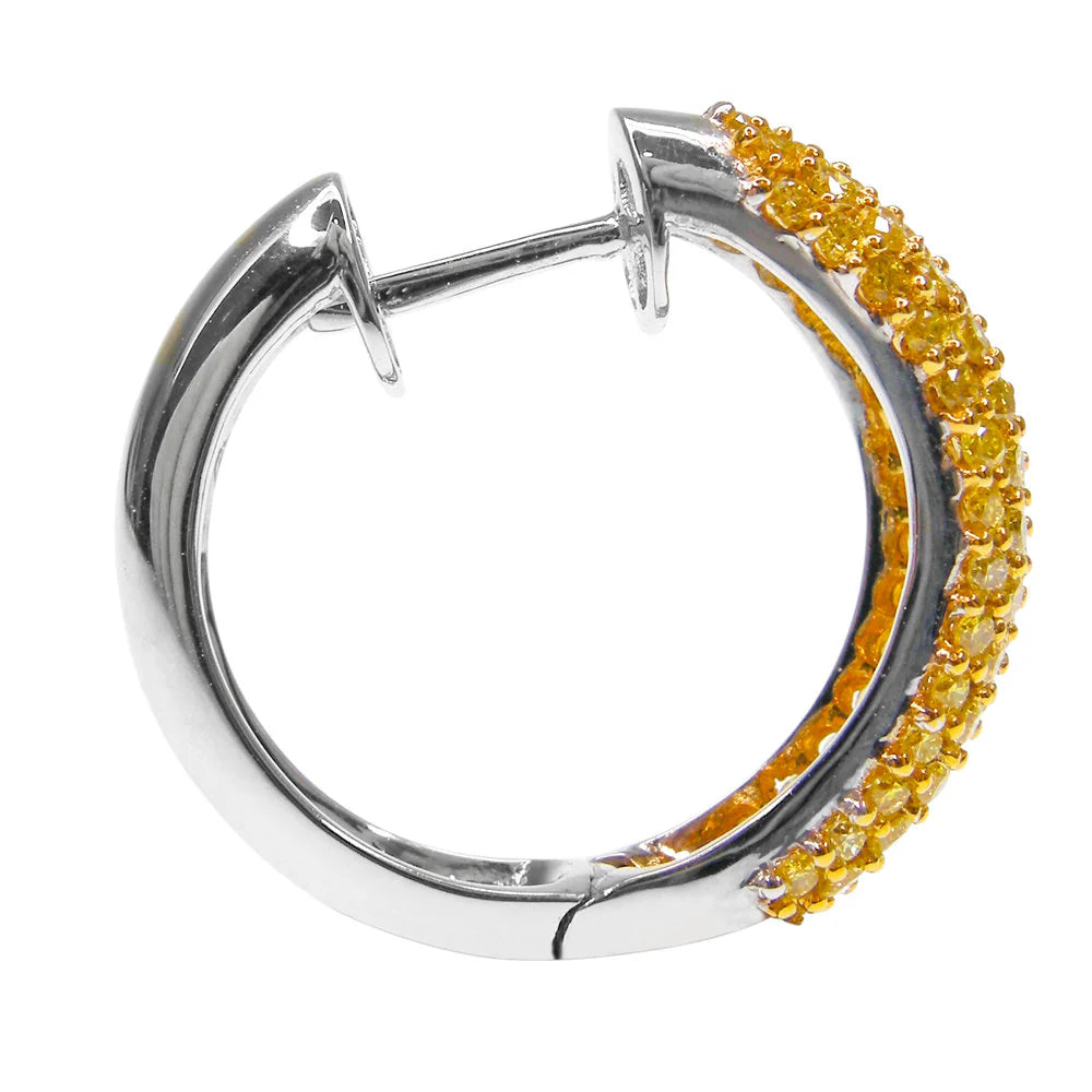 Five Row Yellow Diamond Hoops