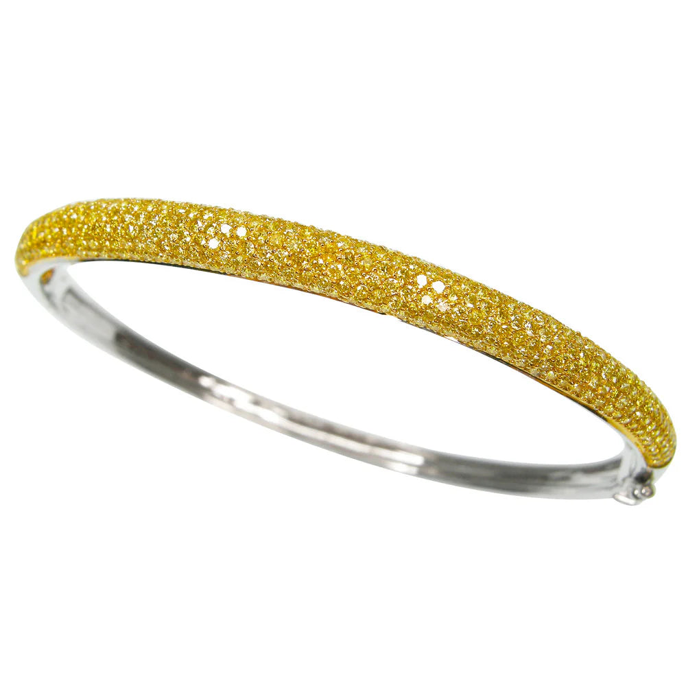 Five Row Yellow Diamond Bangle