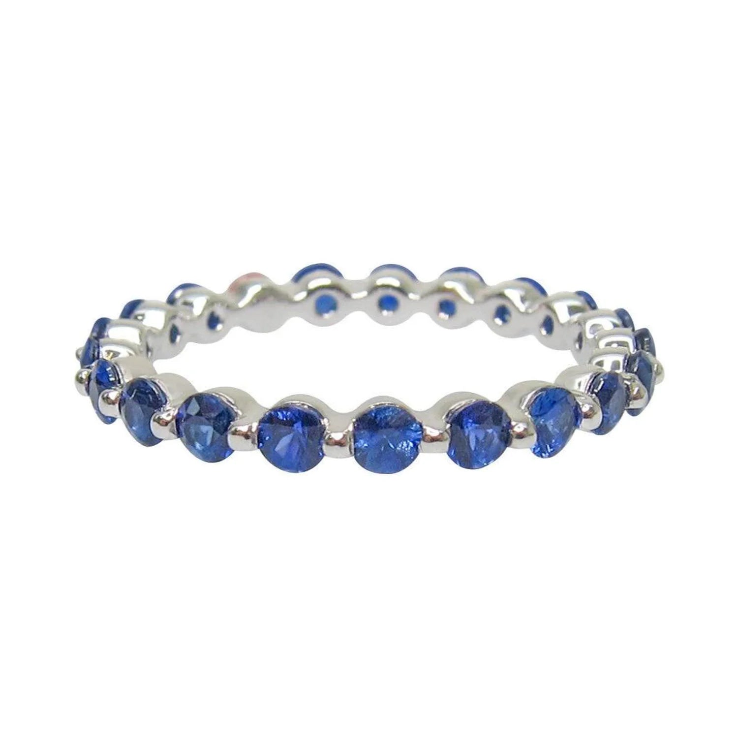 Shared Claw Blue Sapphire Eternity Ring