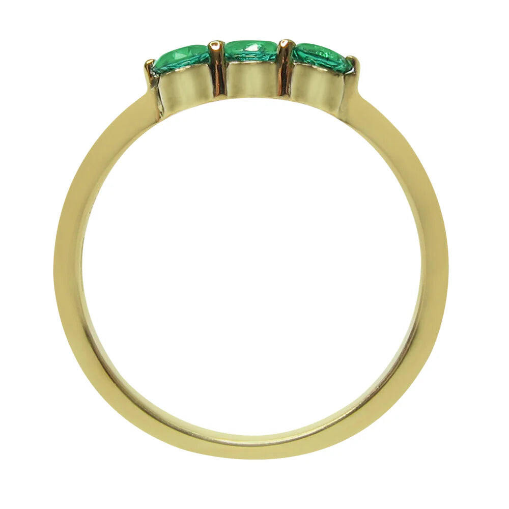 Emerald Three Stone Ring