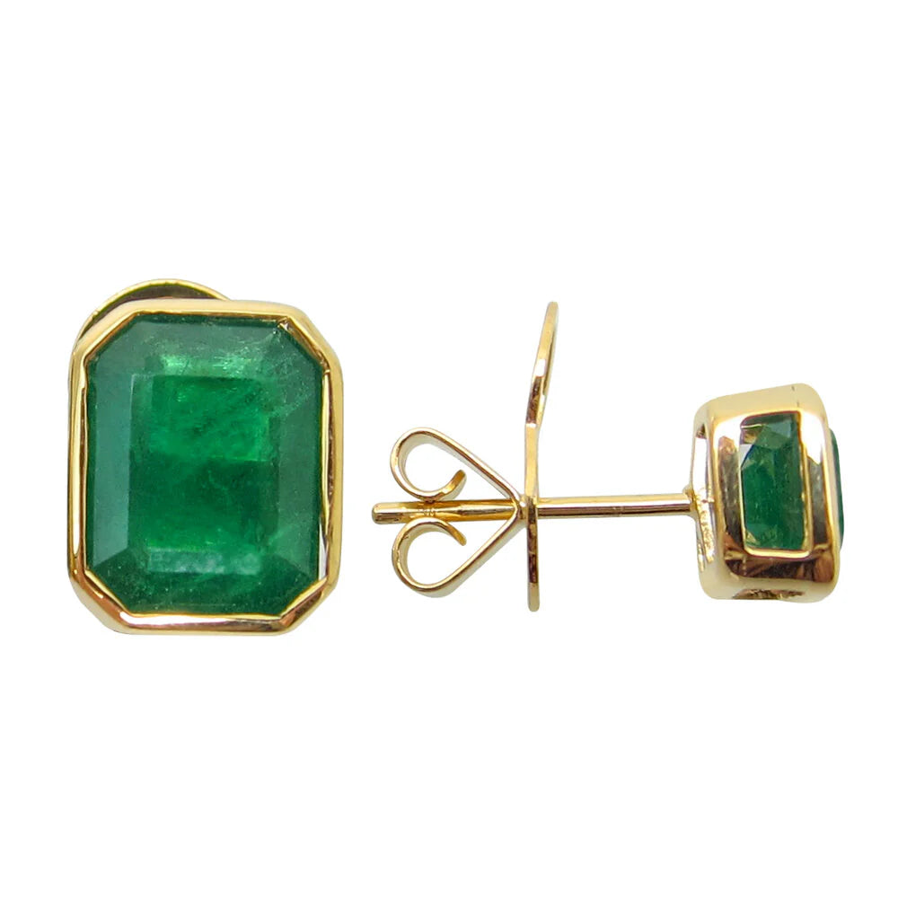Emerald cut Emerald Stud Earrings