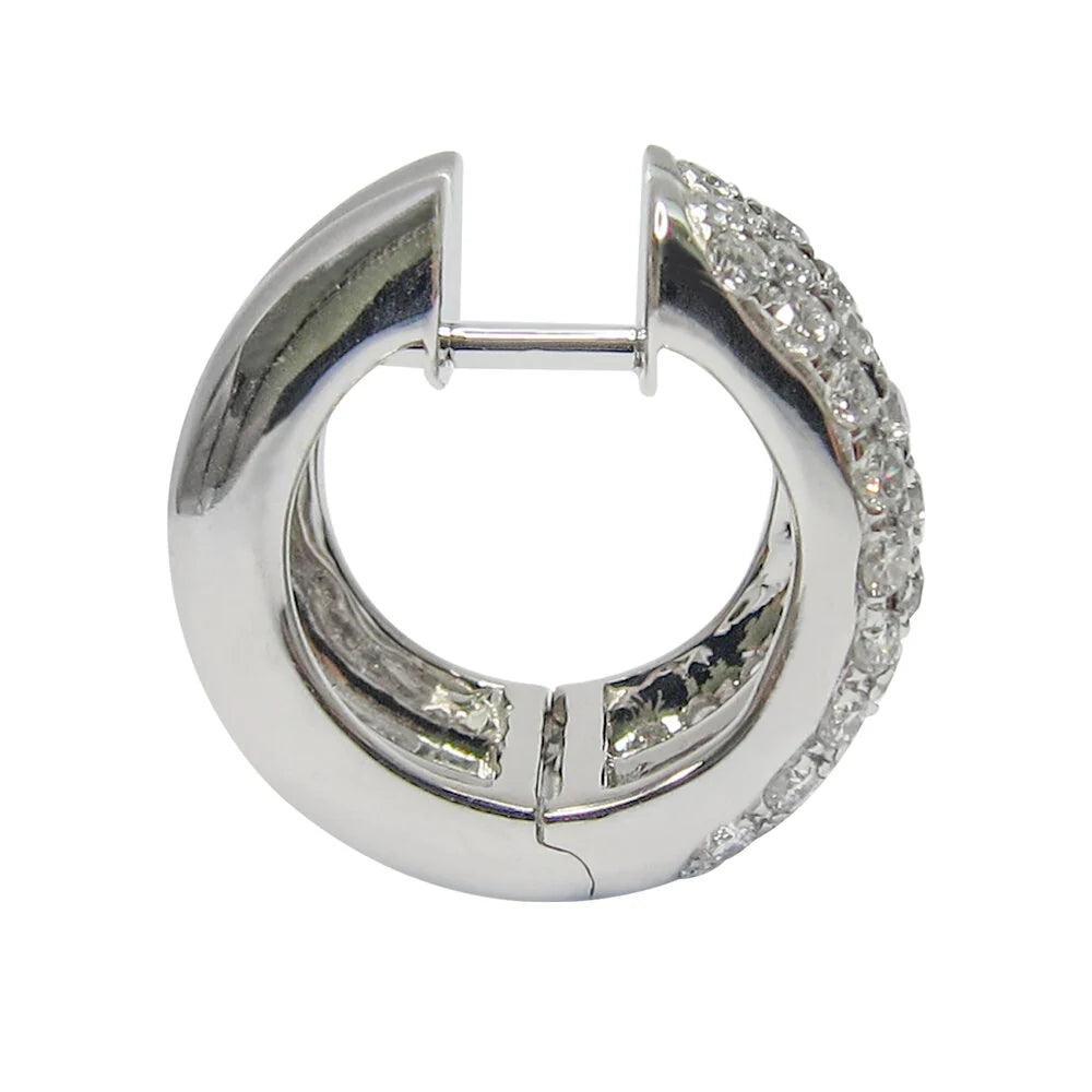 Six Row Pavé Diamond Huggie Earrings