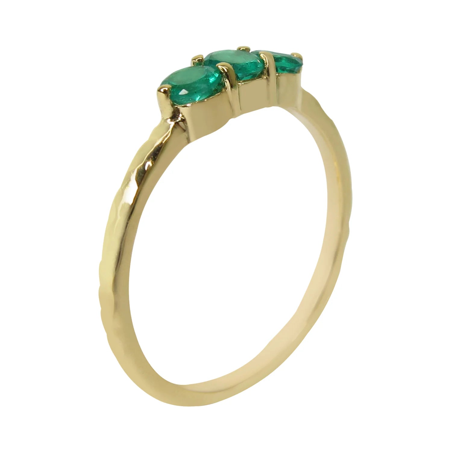 Emerald Three Stone Ring
