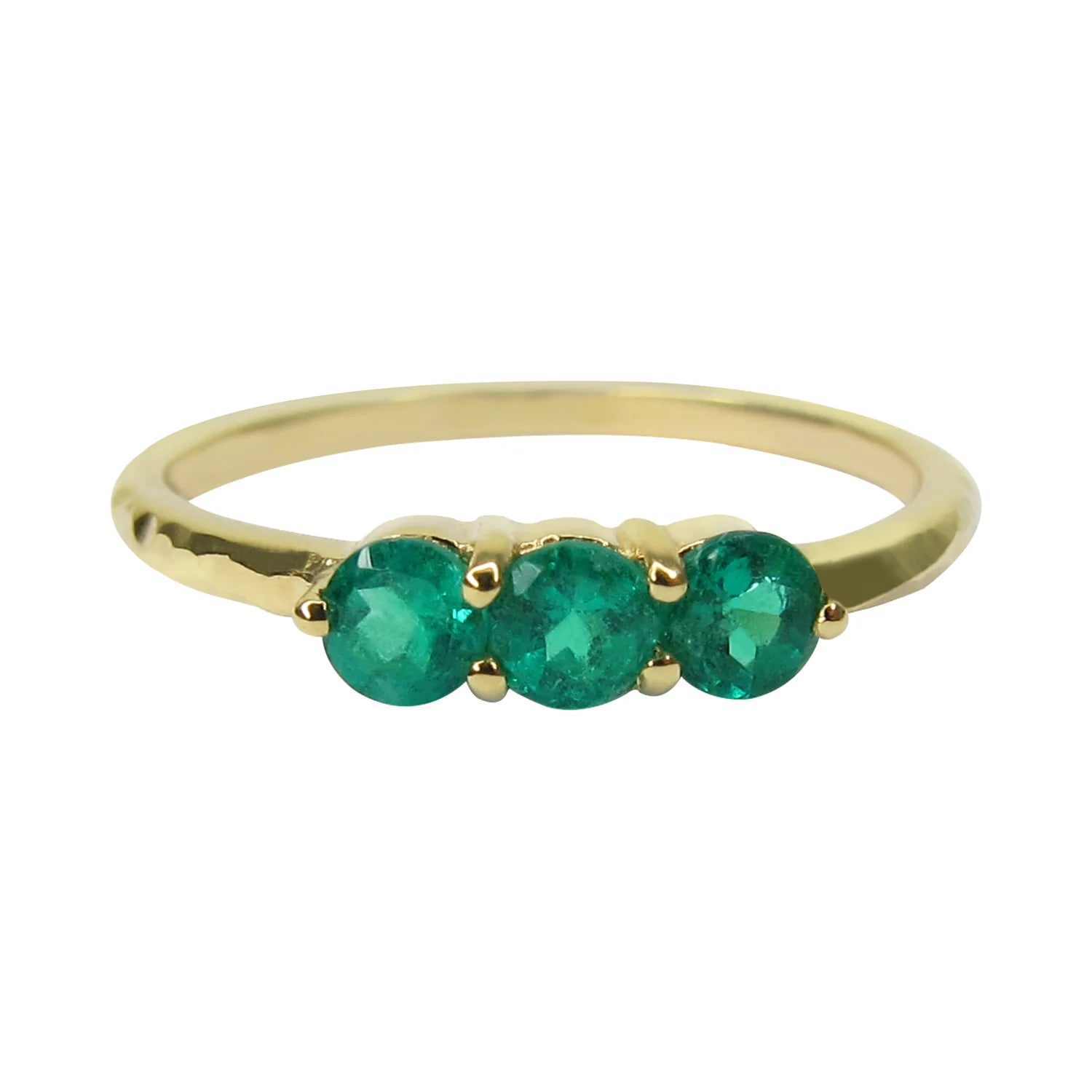 Emerald Three Stone Ring