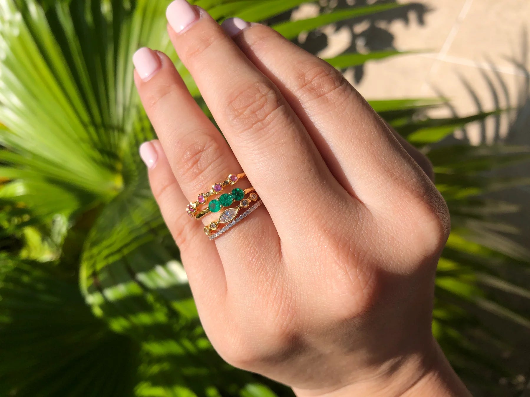 Pink Sapphire Five Stone Ring