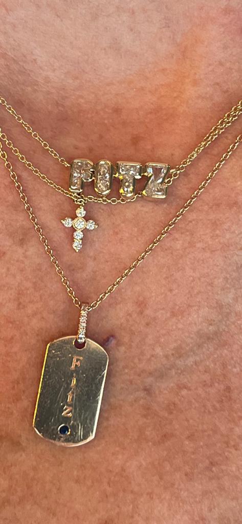 Bubble Bezel Diamond Letter Pendant