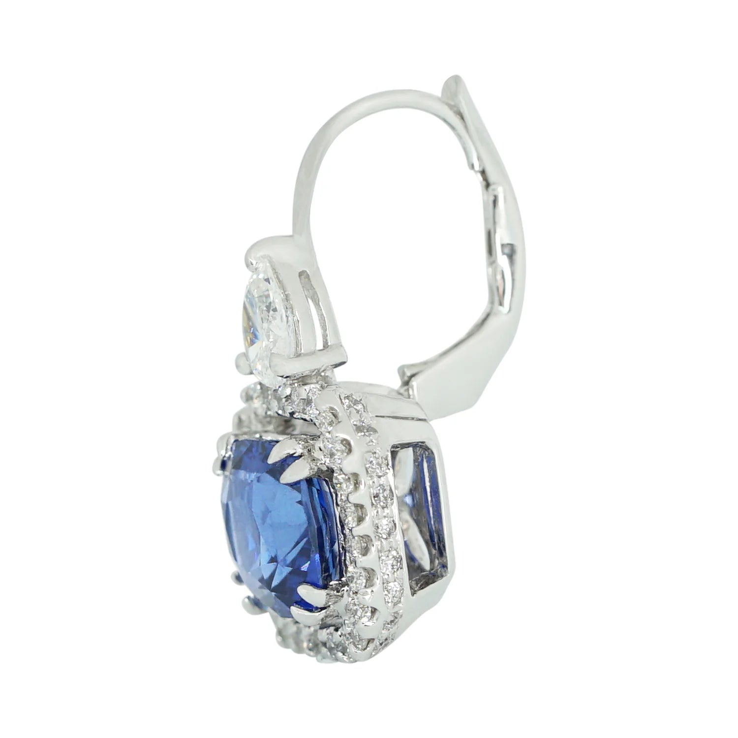 Blue Sapphire and Diamond Drop Earrings