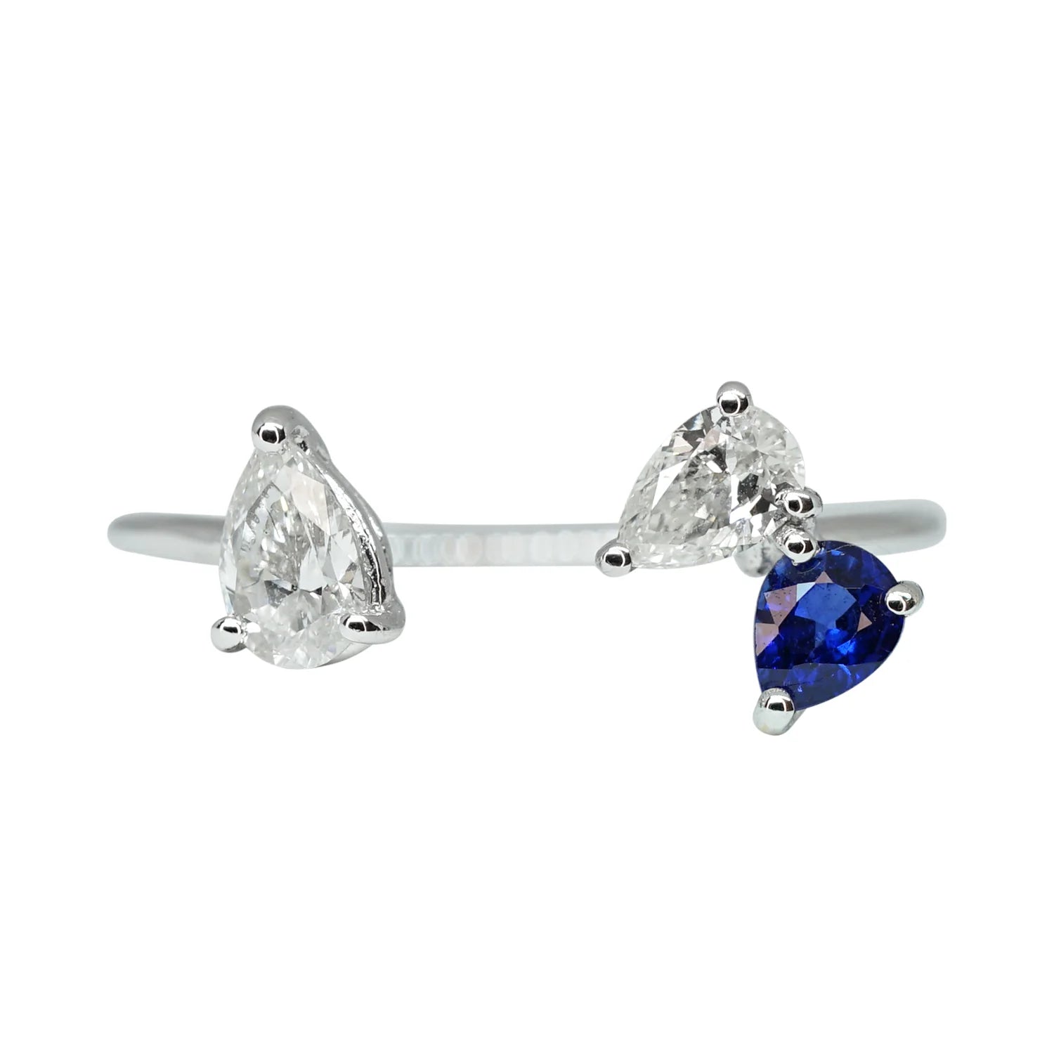 Mini Blue Sapphire & Diamond Vine Ring