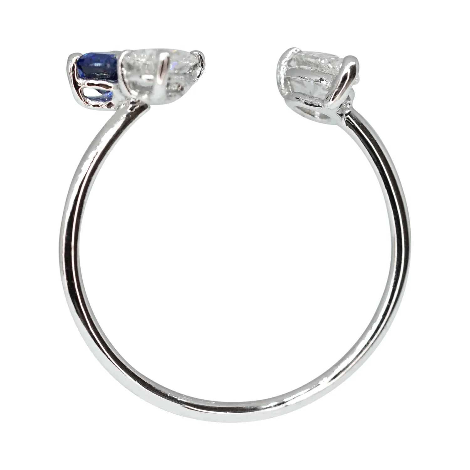 Mini Blue Sapphire & Diamond Vine Ring