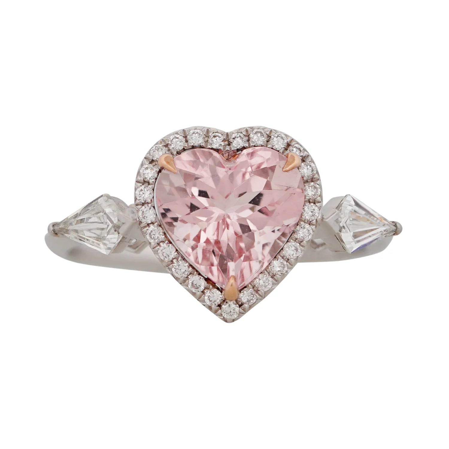 Morganite & Diamond Hearts & Arrows Ring