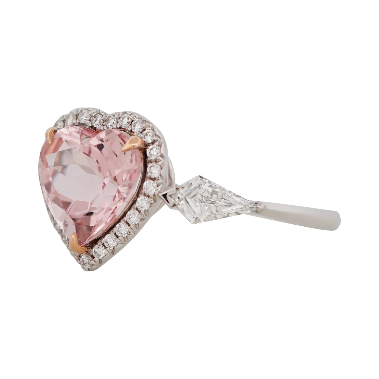 Morganite & Diamond Hearts & Arrows Ring