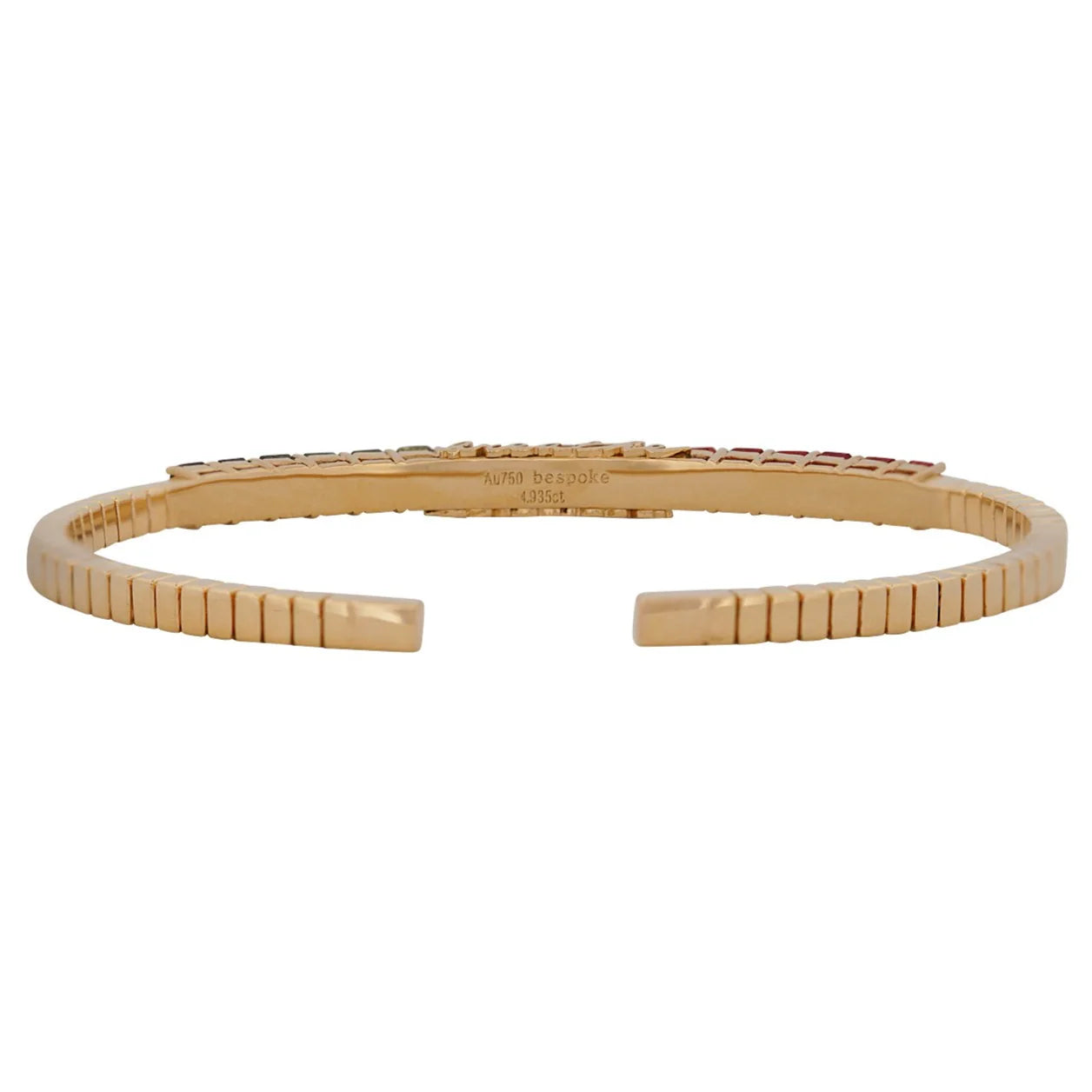 Gold bracelet on a white background