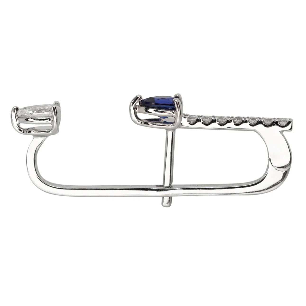 Blue Sapphire & Diamond Vine Lobe Earring