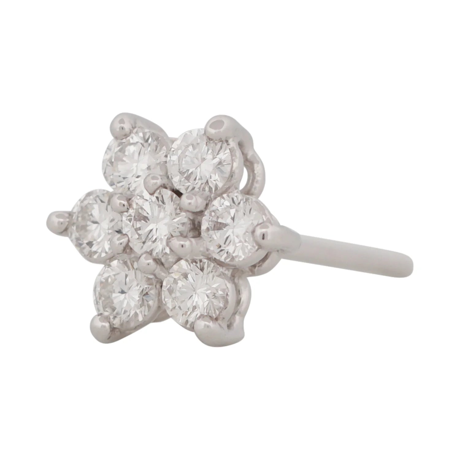 Diamond earring on a white background