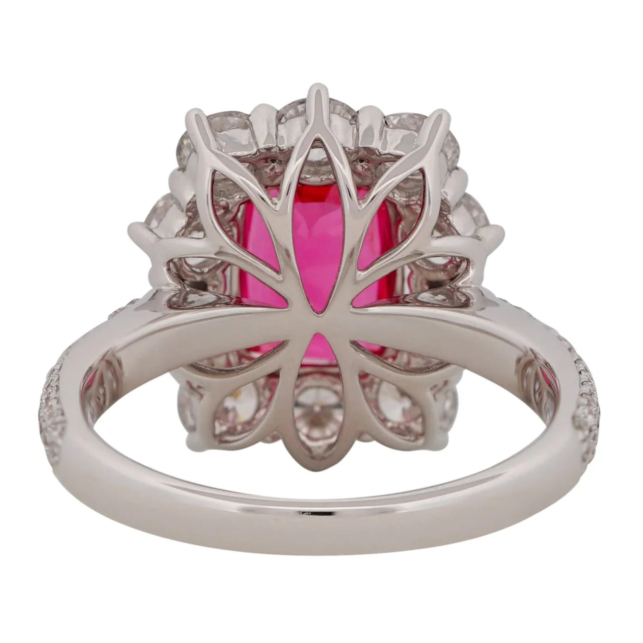 Neon Red Spinel & Diamond Ring