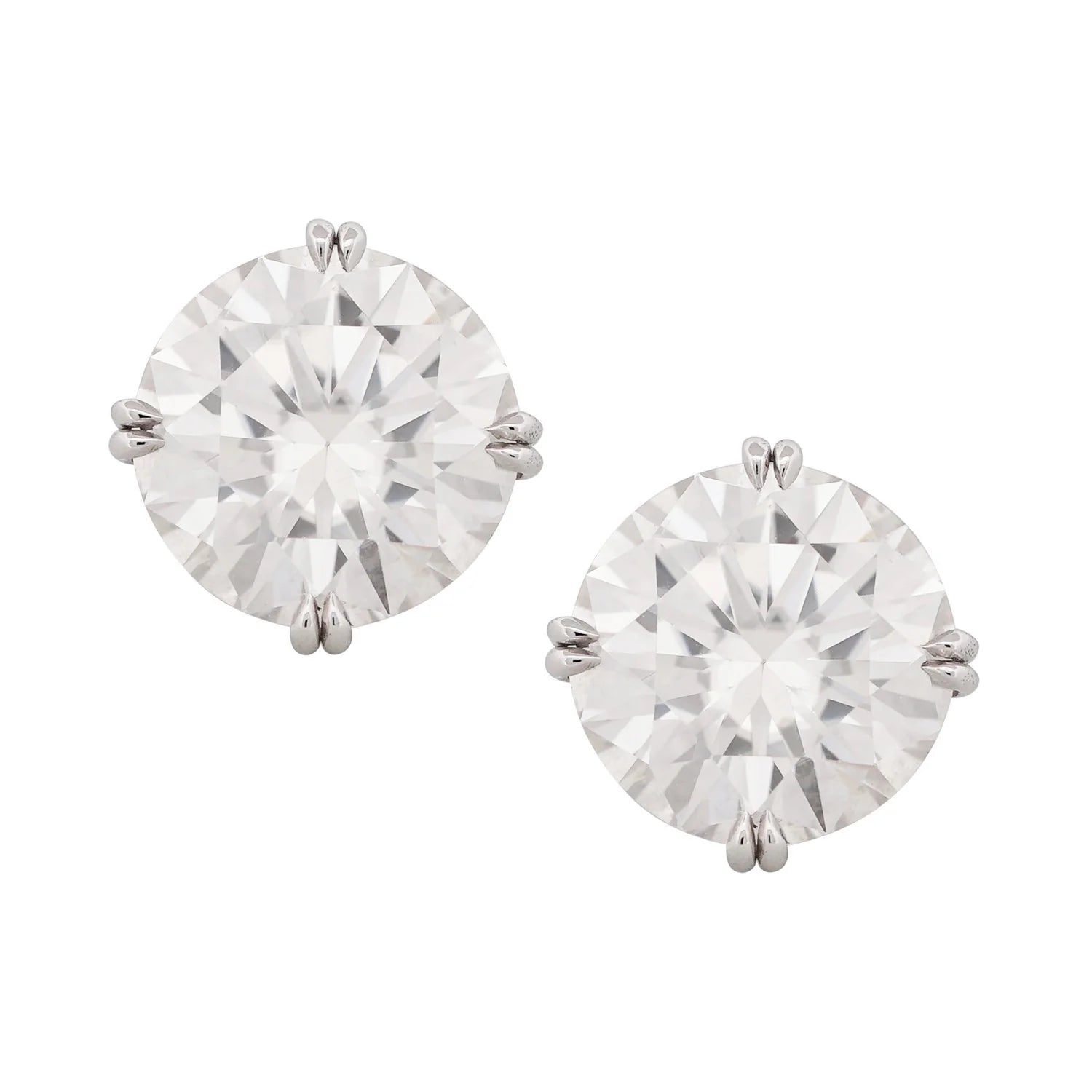 4.00 Carat Total Weight (CTW) GIA Certified Diamond Stud Earrings with Pavé Hidden Halo | 18K White Gold