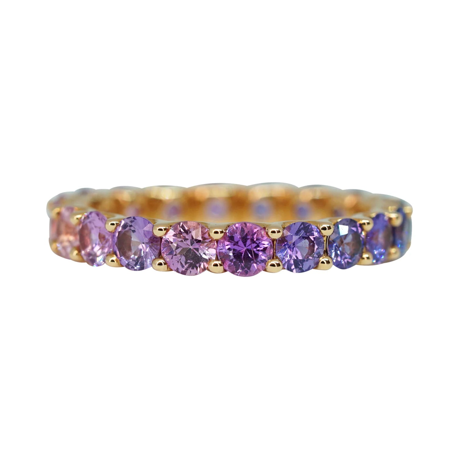 Ombre Pink And Lavender Sapphire Stack Ring