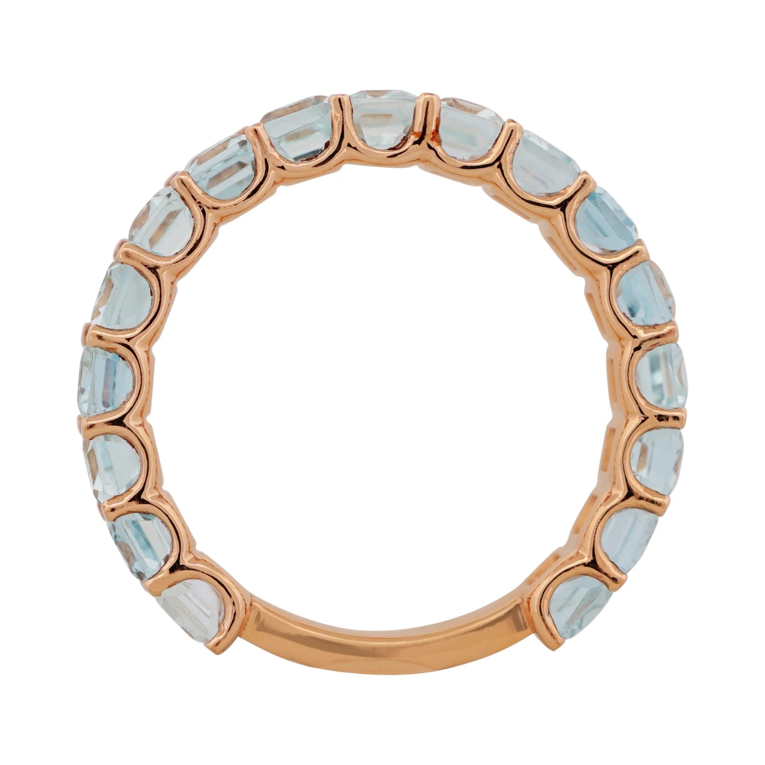 Aquamarine Emerald Cut 3/4 Ring