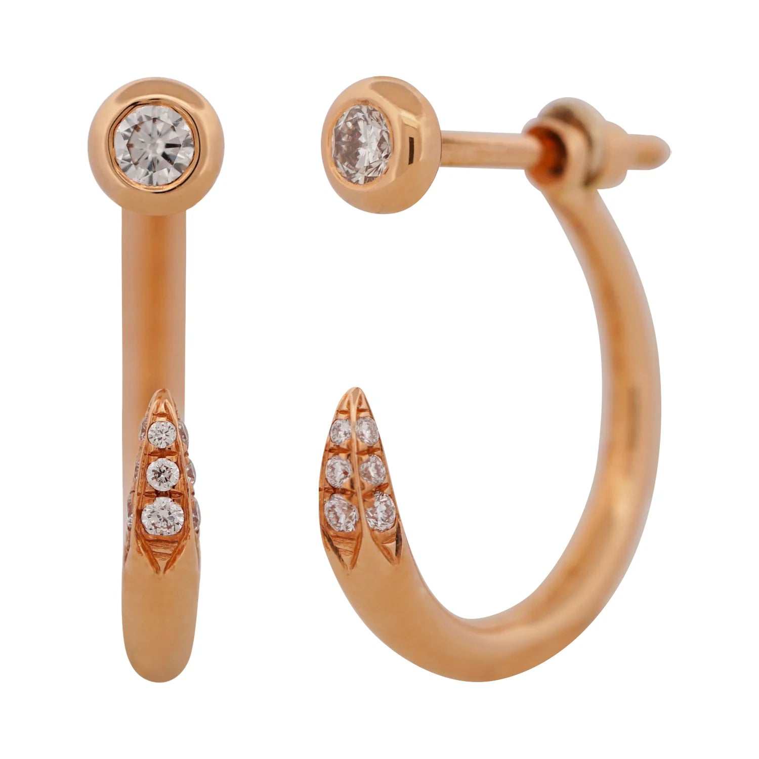 Diamond Spike Hoop Earrings