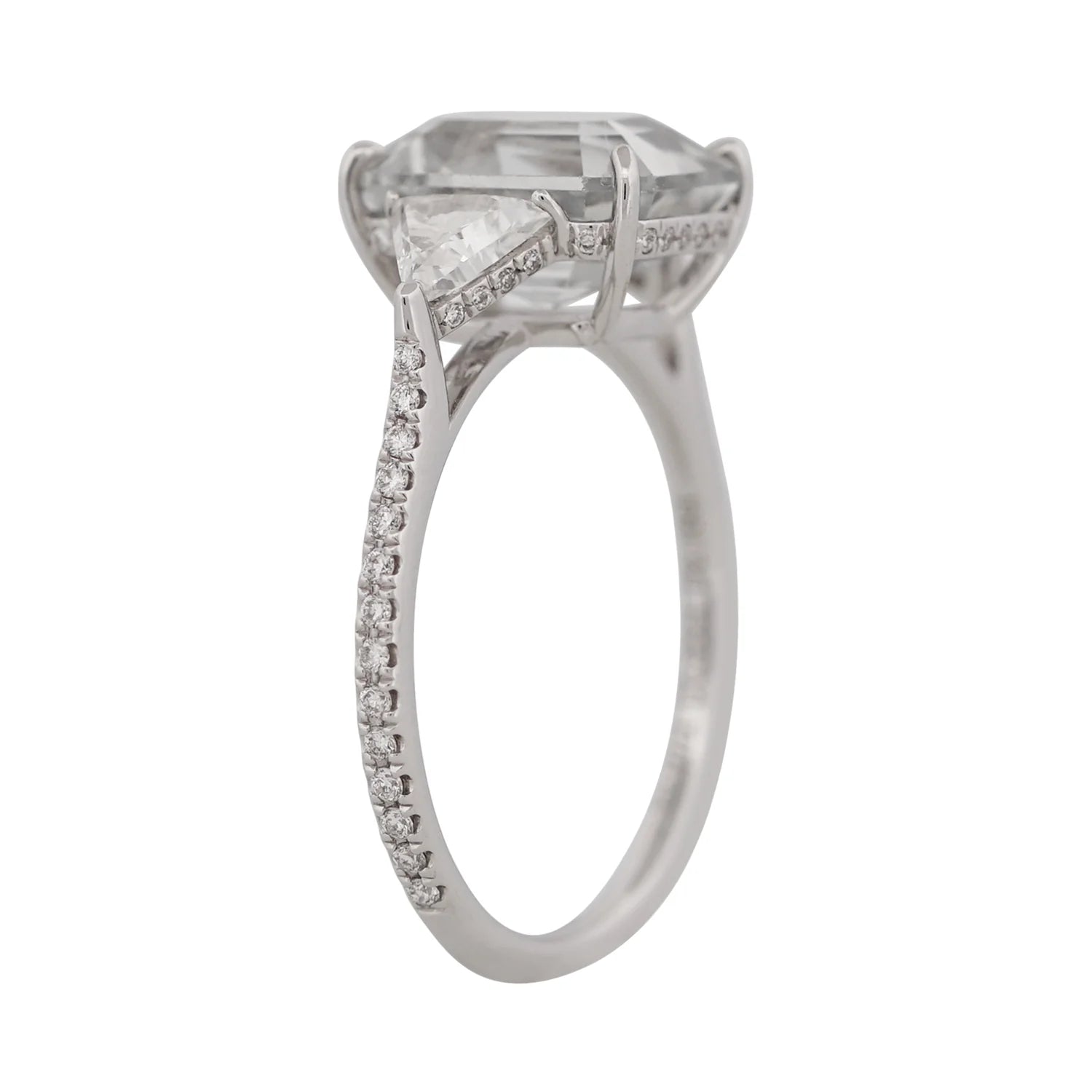 Grey Sapphire Three Stone Ring