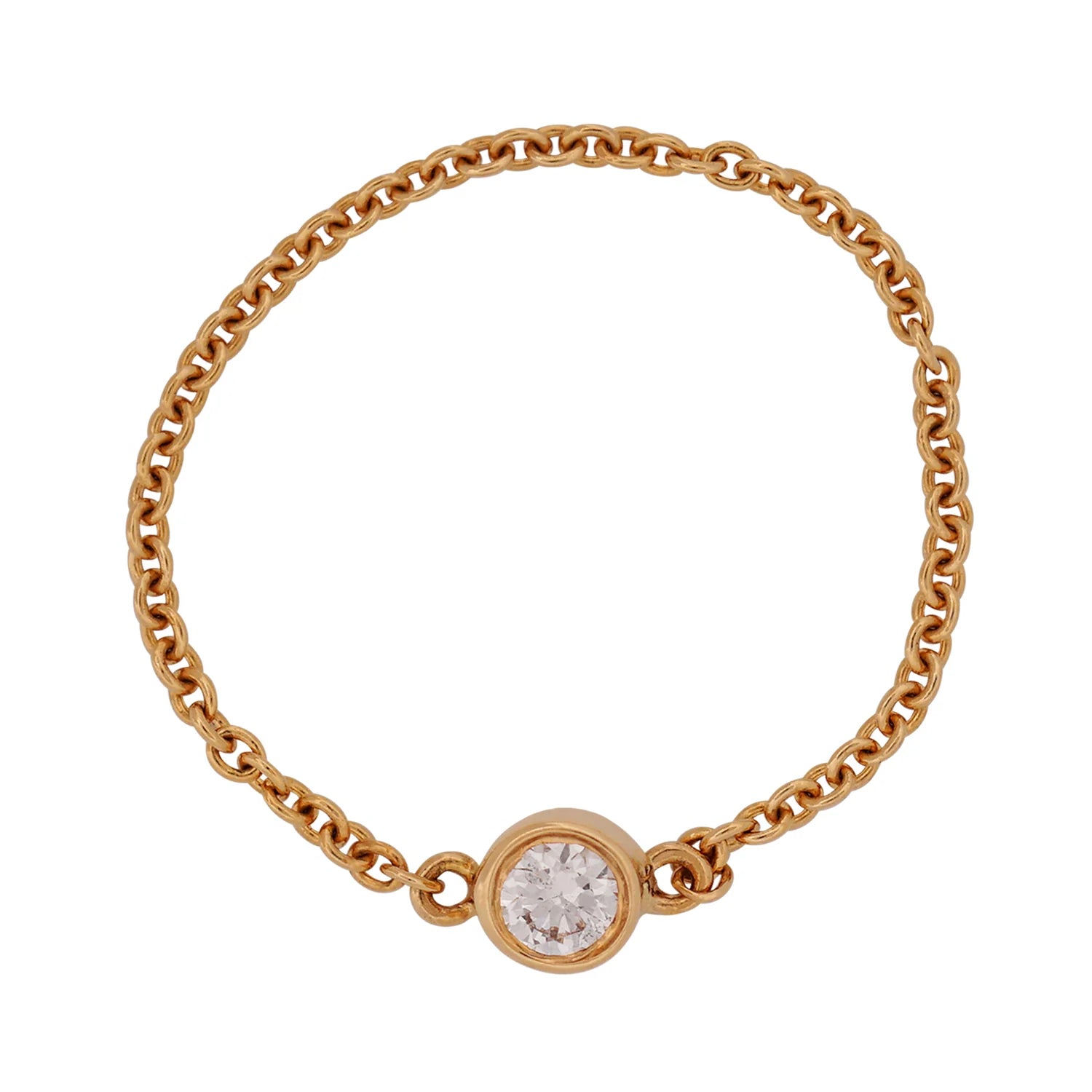 Solitaire Diamond Chain Ring