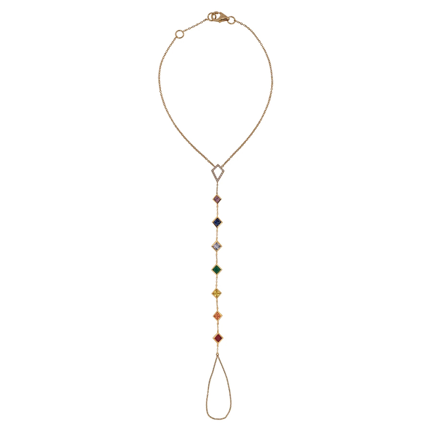 Necklace with colorful beads on a white background