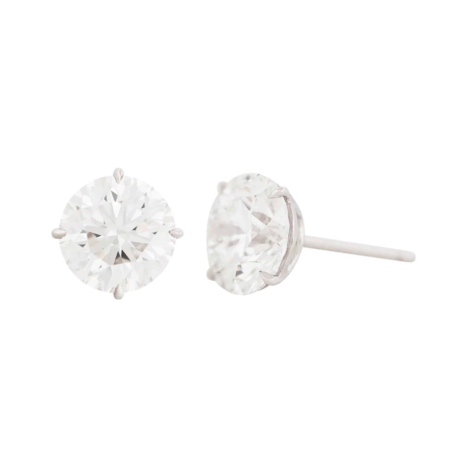 4.00 Carat Total Weight (CTW) GIA Certified Diamond Stud Earrings with Pavé Hidden Halo | 18K White Gold