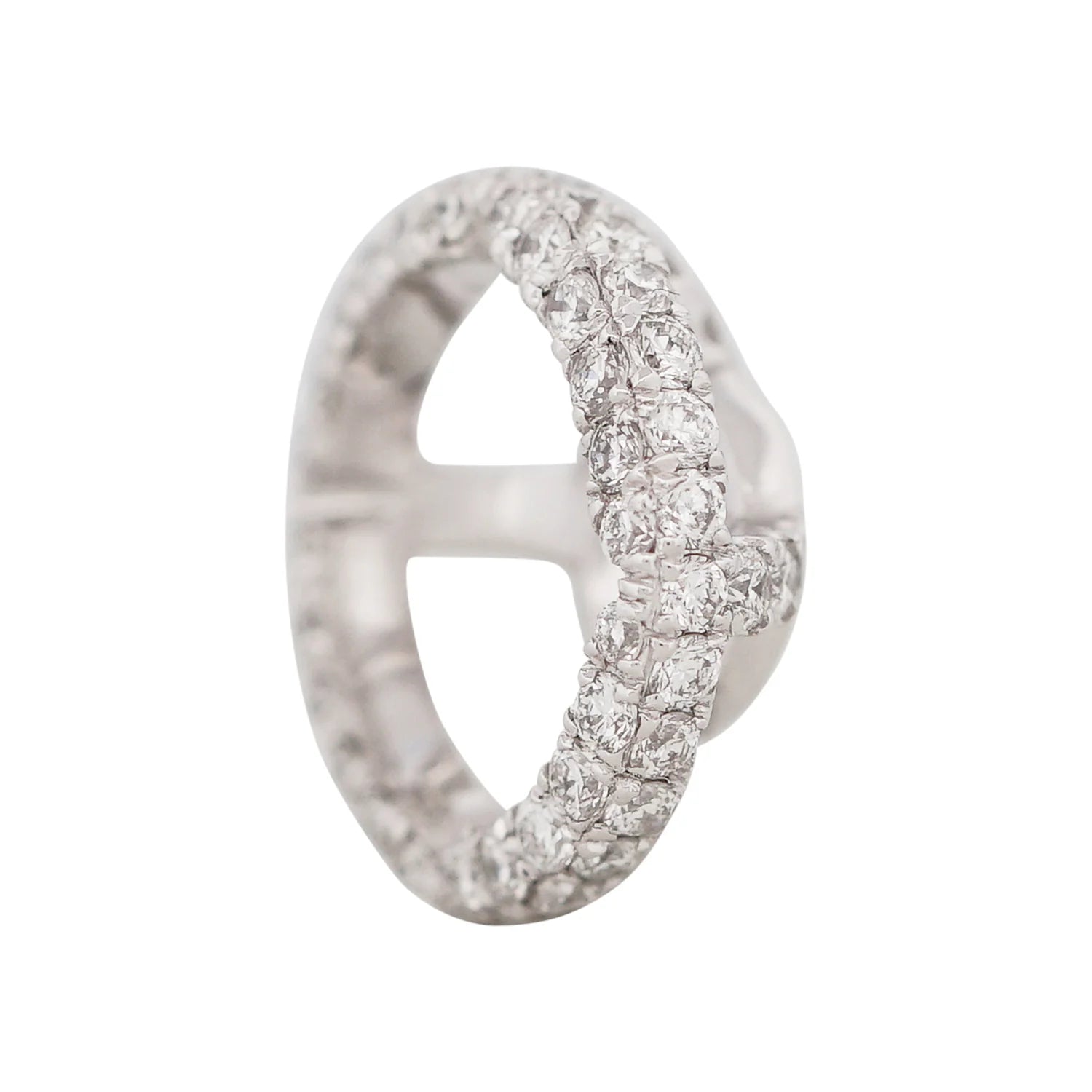 Removable Double Edged Pave Diamond Jackets (For 2 carat diamond studs)