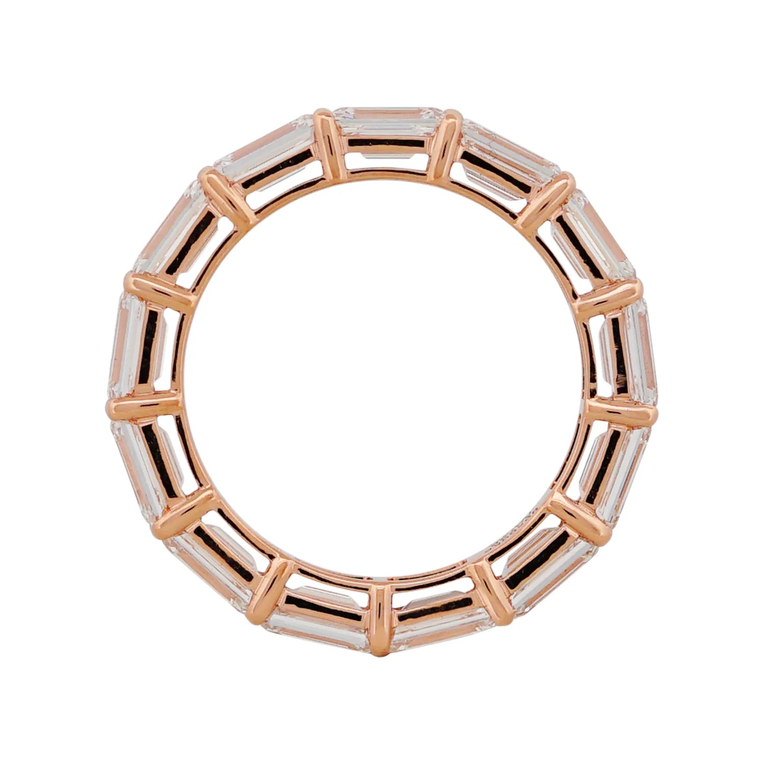 Horizontal Emerald Cut Diamond Eternity Ring