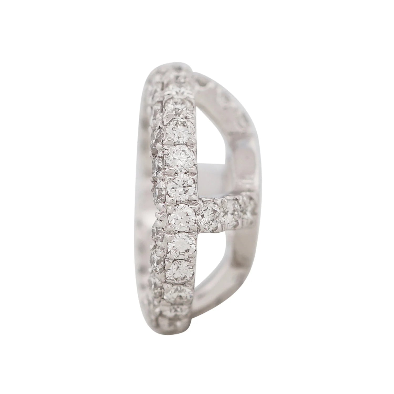 Removable Double Edged Pave Diamond Jackets (For 2 carat diamond studs)