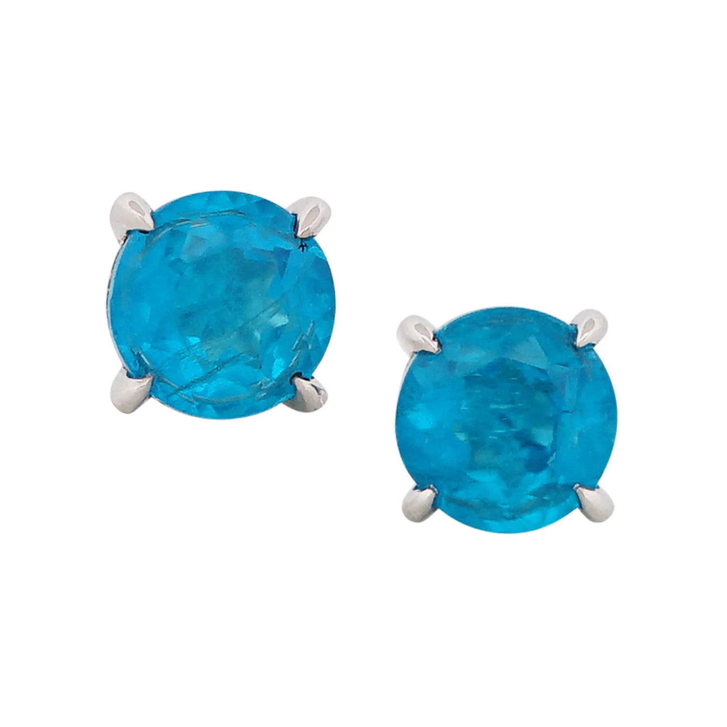 Neon Blue Apatite Stud Earrings