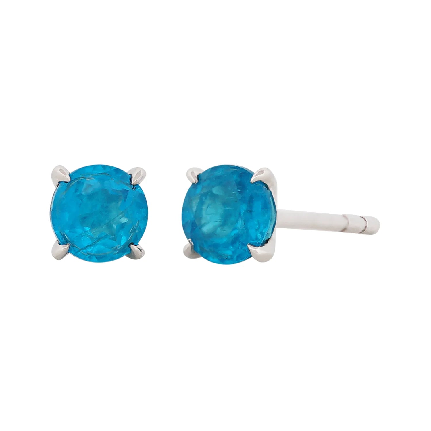 Neon Blue Apatite Stud Earrings