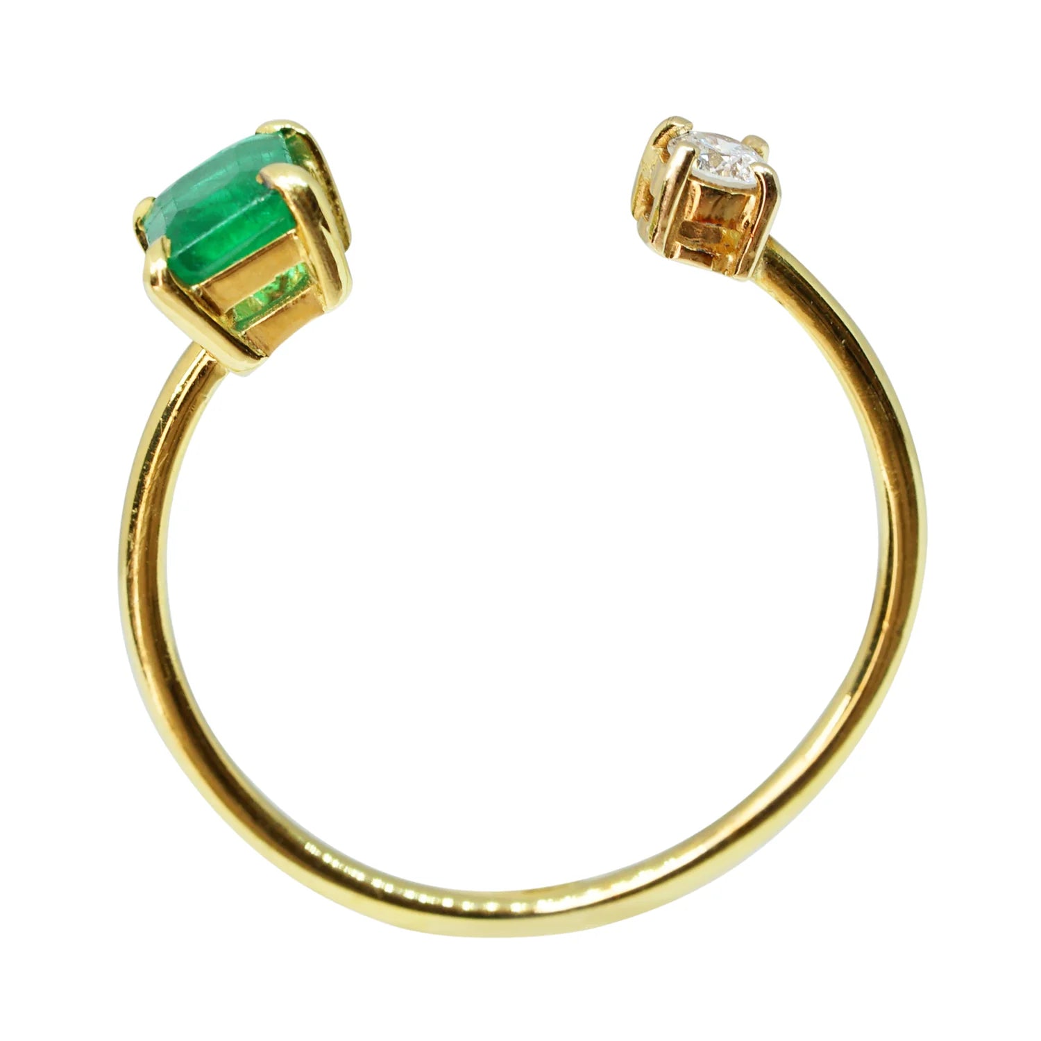 Emerald & Diamond Toi Et Moi Ring