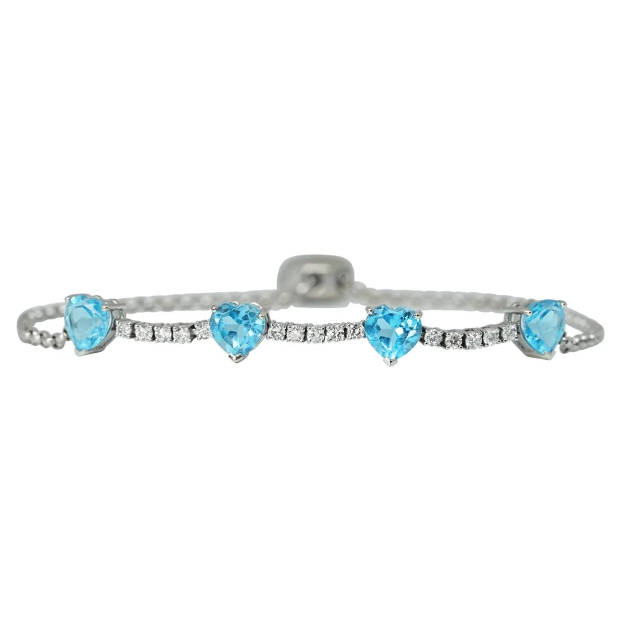 Swiss Blue Topaz & Diamond Bolo Bracelet