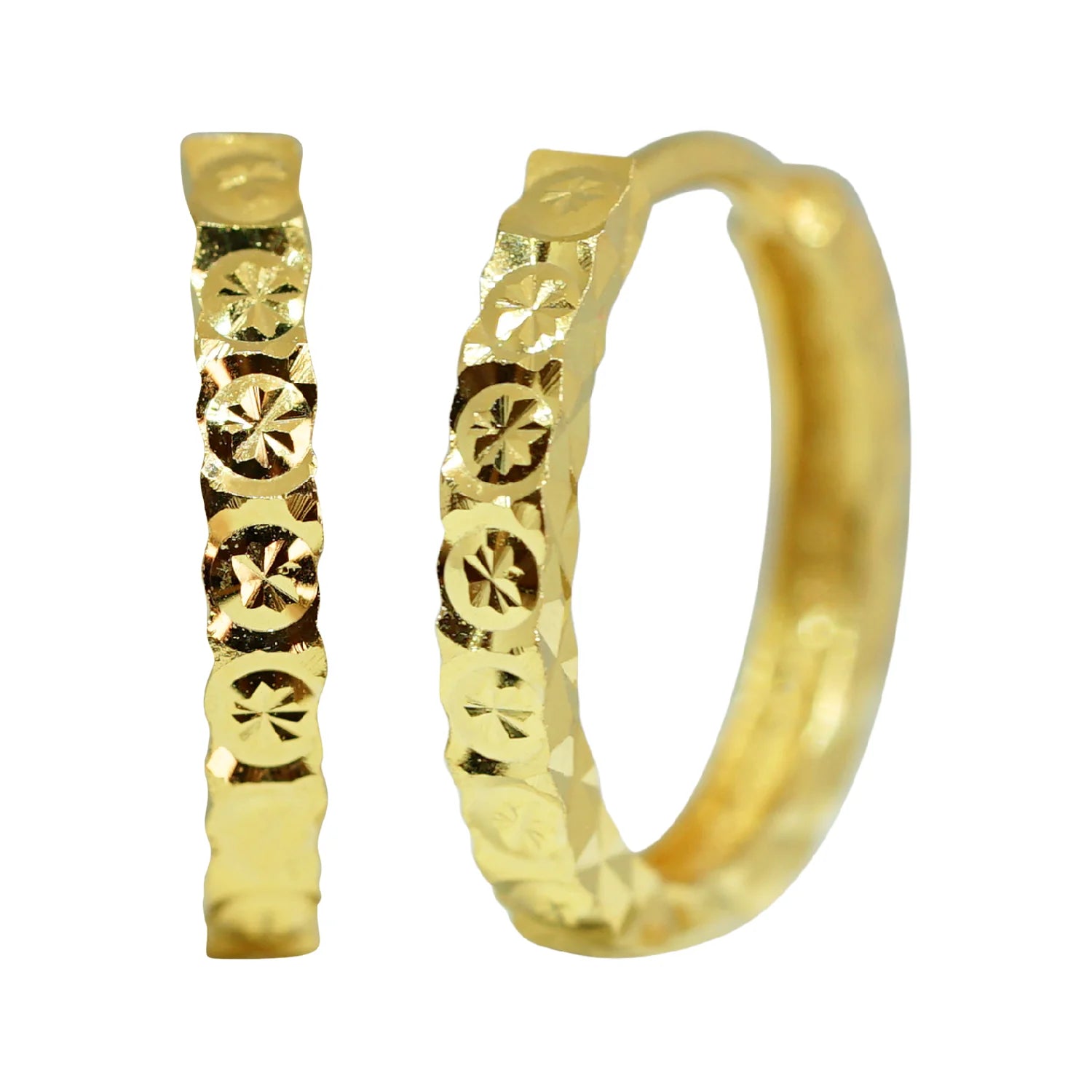 Beveled Gold Huggies